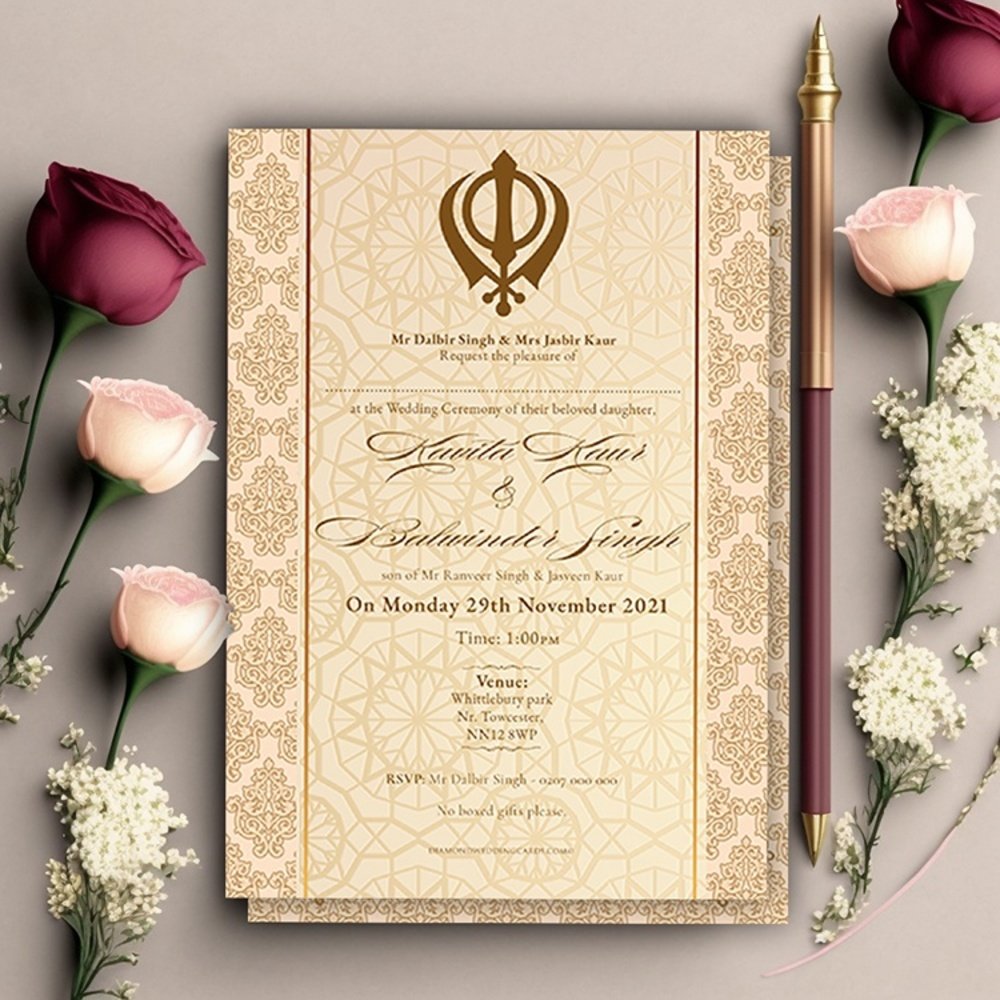 Manufacturer, Exporter, Importer, Supplier, Wholesaler, Retailer, Trader of Sikh Invitations Card in Amritsar, Punjab, India.